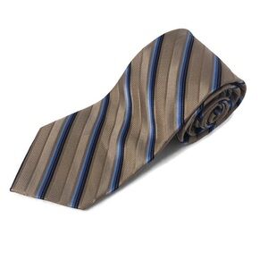 J S Blank Mens Tie, Brown Blue Black Striped
